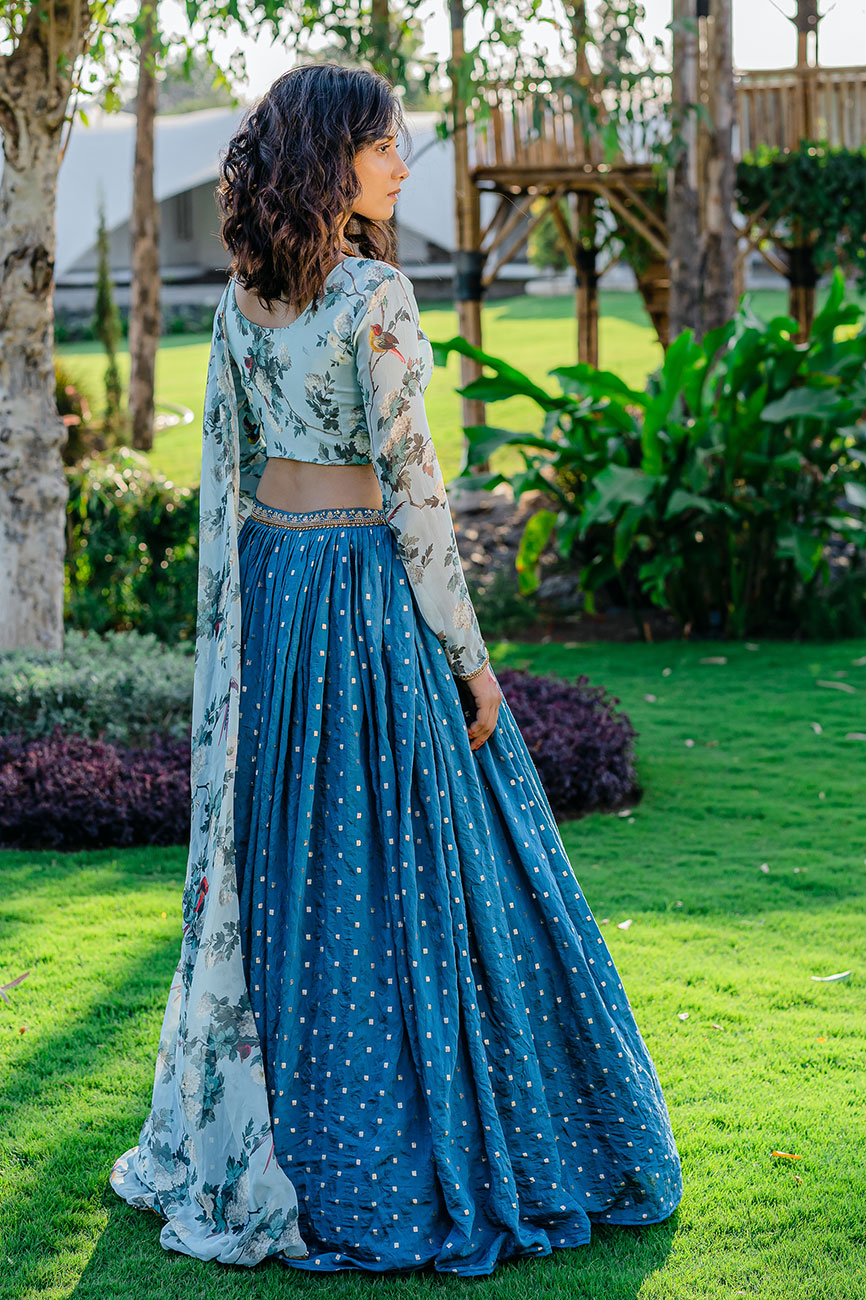 Awesome Sea Green and Blue Colored Designer Lehenga Choli, Shop wedding  lehenga choli online